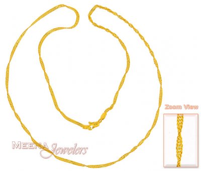 22Kt Gold Chain (18 Inch) ( Plain Gold Chains )