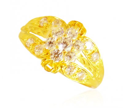 22K Gold CZ Ring ( Ladies Signity Rings )