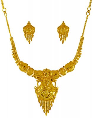 22 Karat Gold Necklace Earring Set ( 22 Kt Gold Sets )