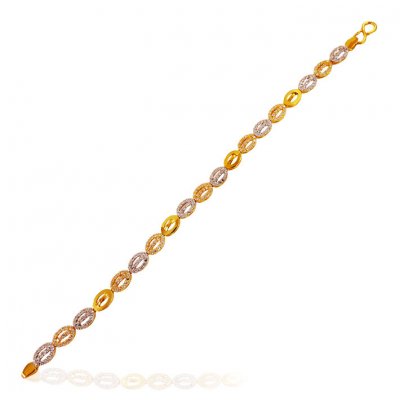 22K Gold Cubic Zircons Bracelet ( Ladies Bracelets )