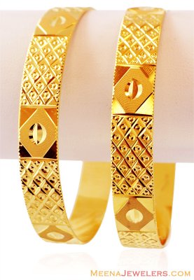 22K Gold Bangles(2 Pc) ( Gold Bangles )