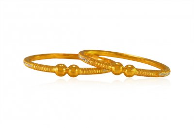 22kt Gold Fancy Baby Bangle (2 Pcs) ( Baby Bangles )