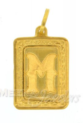 22Kt Initial ( M) Pendant ( Initial Pendants )