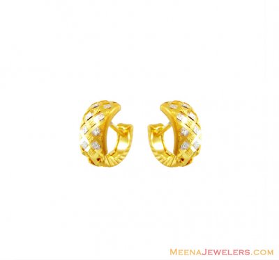 22K Gold Two Tone Earring ( Clip On Earrings )