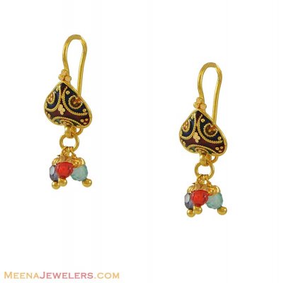 22K Meenakari Earrings ( 22Kt Gold Fancy Earrings )