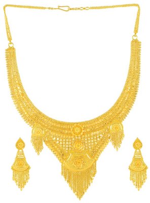 Gold Necklace and Earrings Set ( 22 Kt Gold Sets )