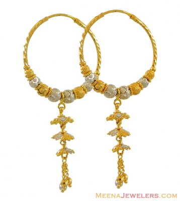 22k Two Tone Bali (Hoops) ( Hoop Earrings )