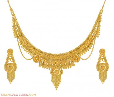 Fancy Necklace and Earrings (22Kt) ( Light Sets )