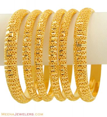 22Kt Gold Bangles Set (4 pcs Only) ( Set of Bangles )