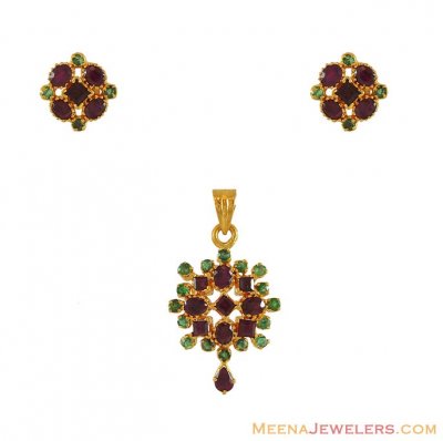 Combination Pendant and Earring set ( Precious Stone Pendant Sets )