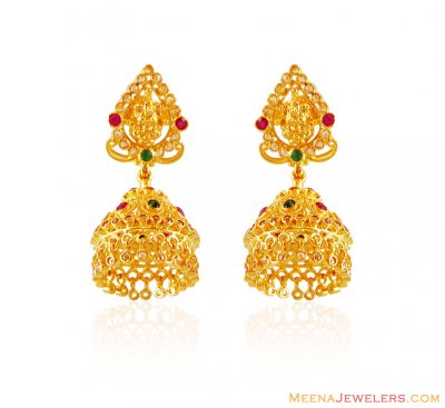 22K Precious Stone Earrings ( Precious Stone Earrings )