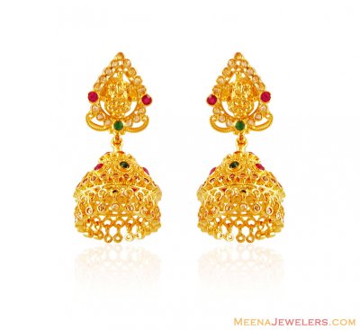 22K Precious Stone Earrings ( Precious Stone Earrings )