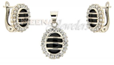 18 Kt White Gold Pendant Sets ( White Gold Pendant Sets )