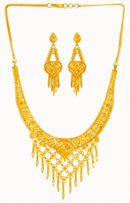 22Kt Gold Necklace Earring Set ( 22 Kt Gold Sets )