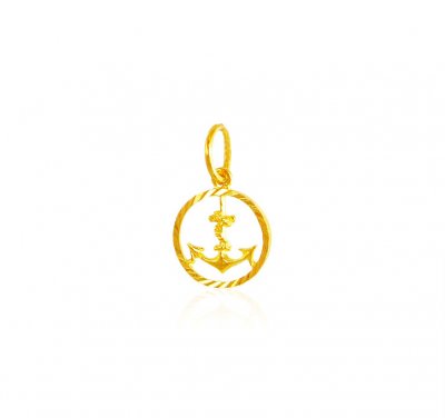 22K Gold Anchor Pendant ( Fancy Pendants )