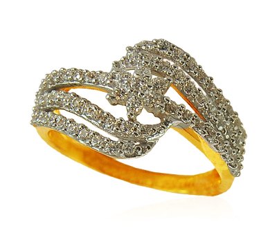 22k Gold CZ Ring ( Ladies Signity Rings )