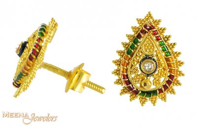 22K Gold Earrings ( 22 Kt Gold Tops )