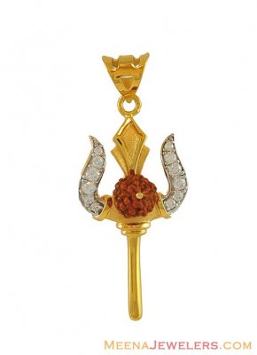 22k Pendant with Trishul, Rudraksh ( Om Pendants )