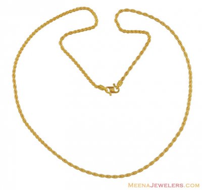 Hollow Rope Chain (18 Inches)(22k) ( Plain Gold Chains )