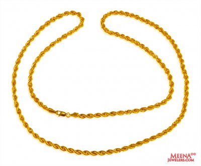 22 Kt Rope Gold Chain ( Plain Gold Chains )