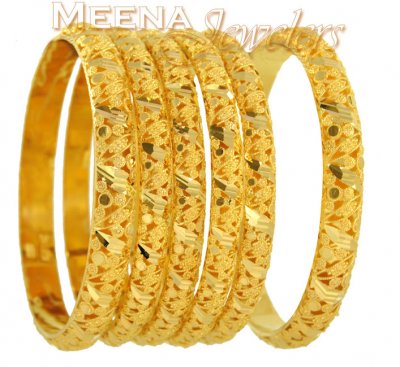 Handmade Gold Bangles (2 Kadas) ( Set of Bangles )