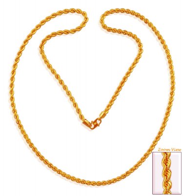 22k Rope Chain (24 Inch) ( Men`s Gold Chains )