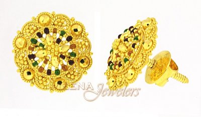 Gold Tops with enamel work ( 22 Kt Gold Tops )