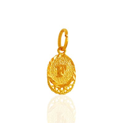 22Karat Gold Initial ( F) Pendant ( Initial Pendants )