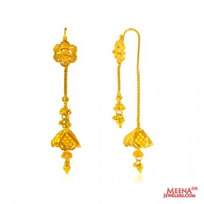 22k Thread Needle Earrings ( 22Kt Gold Fancy Earrings )