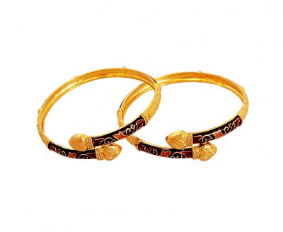 22k Meenakari Kids Bangles (2PCs) ( Baby Bangles )