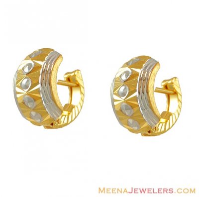 22k Clip On Earrings(2 Tone) ( Clip On Earrings )