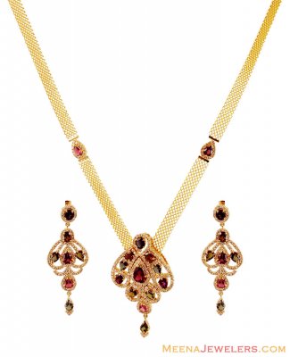 18 K Diamond Detachable Necklace Set ( Diamond Necklace Sets )