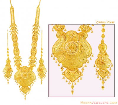 22K Light Construction Necklace Set ( Bridal Necklace Sets )