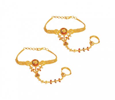 22K Gold Kids Bracelet Multi Tone ( 22Kt Baby Bracelets )