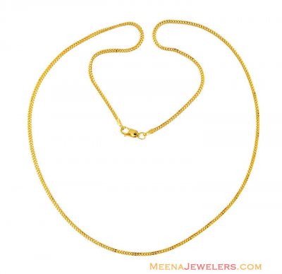 22K Fancy Plain Gold Chain(20 in) ( Plain Gold Chains )