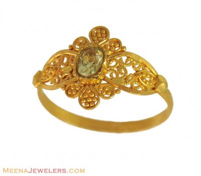 Kids Filigree Gold Ring ( 22Kt Baby Rings )