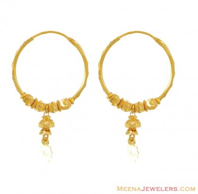 Yellow Gold Hoops(22k) ( Hoop Earrings )