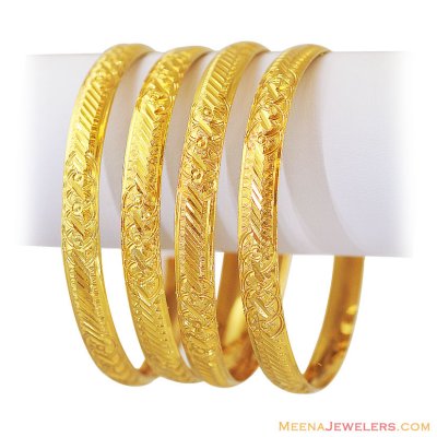 22k Yellow Gold Bangles(2 Pcs) ( Gold Bangles )