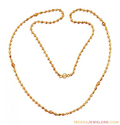 22K Gold Balls Chain (24 Inches) ( 22Kt Long Chains (Ladies) )