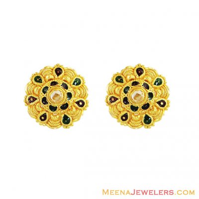 22K Indian Meenakari Gold Tops ( 22 Kt Gold Tops )