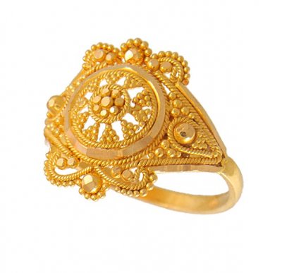 Indian Filigree Ring (22K Gold) ( Ladies Gold Ring )