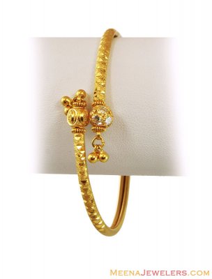 22k Gold Kada With Cz ( Gold Bangles )