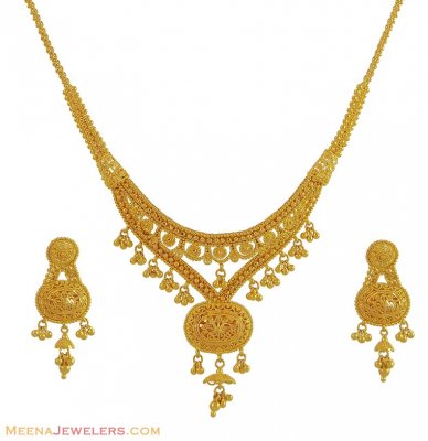 22K Indian Necklace Set ( Light Sets )