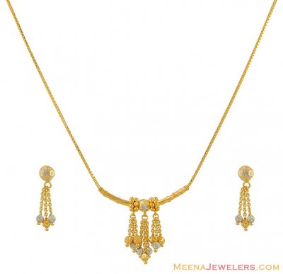 22k Two Tone Necklace Set ( Light Sets )