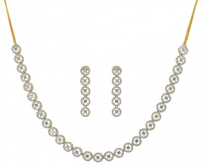 18 Karat Gold Diamond Necklace Set ( Diamond Necklace Sets )