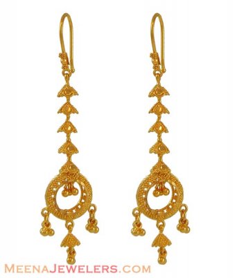 Gold Earrings with Hangings ( 22Kt Gold Fancy Earrings )