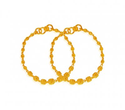 22K Gold Baby Bracelets 2PC ( 22Kt Baby Bracelets )