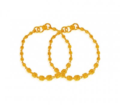 22K Gold Baby Bracelets 2PC ( 22Kt Baby Bracelets )