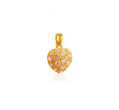 22K Gold Oval Pendant with Cutwork ( Fancy Pendants )