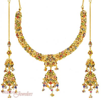 22Kt Gold Antique Set ( Antique Necklace Sets )